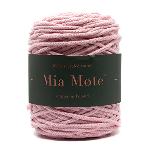 Mia Mote, Basic Line - Filo di cotone intrecciato, certificato Öko-Tex 100% cotone riciclato, 5 mm, bobina da 100 m