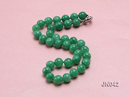 Jyx 11Mm Korean Jade Necklace Green Round Gemstone Beads Choker For Women 17" #TOP1