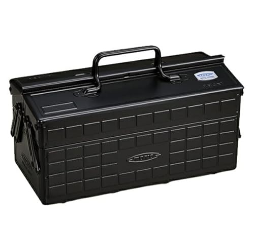 Toyo ST-350BK Color 2-Tier Tool Box, Black