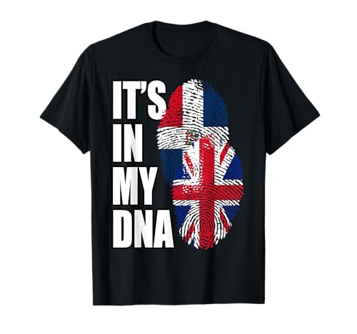 British And Dominican Mix DNA Flag Heritage T-Shirt