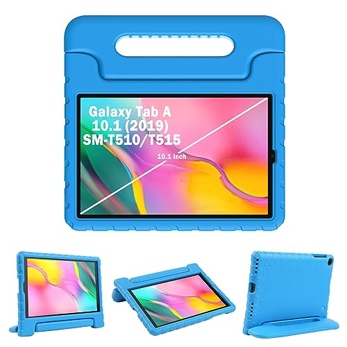 Thoreta Kids Case for Samsung Galaxy Tab A 10.1 (2019) Model SM-T510/T515, Light Weight Shockproof Kids-Friendly EVA Protective Cover with Convertible Stand Handle, Blue