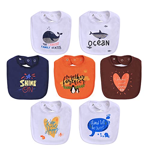 Image of Maiwa Waterproof Terry cloth Baby bibs with Snaps for newborn girl boy, drool and teething for baby