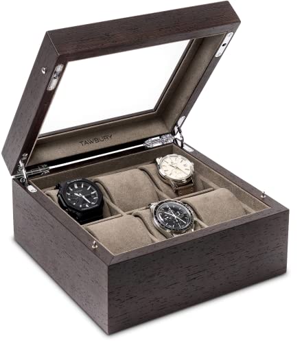 Tawbury Wood Watch Box Organizer For Men – 6 Watch Display Case For Men Watch Organizer For Men | Watch Cases For Men 6 Slot Wooden Watch Boxes For Men | Mens Watch Case Wooden Watch Holder For Men #TOP27