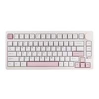 EPOMAKER QK81 75% Wireless Mechanical Gaming Keyboard, QMK/VIA Programmable and Hot-Swappable, 81 Keys with Metal Knob, 2.4Ghz/BT/USB, Creamy Gasket-Mount, RGB Backlight (White, Wisteria Switch)