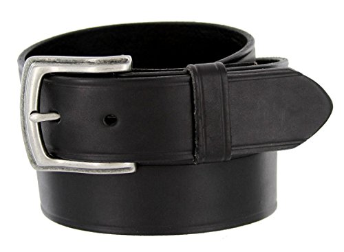 Detroit Solid 100% Leather Uniform Work Belt - Black 1-1/2