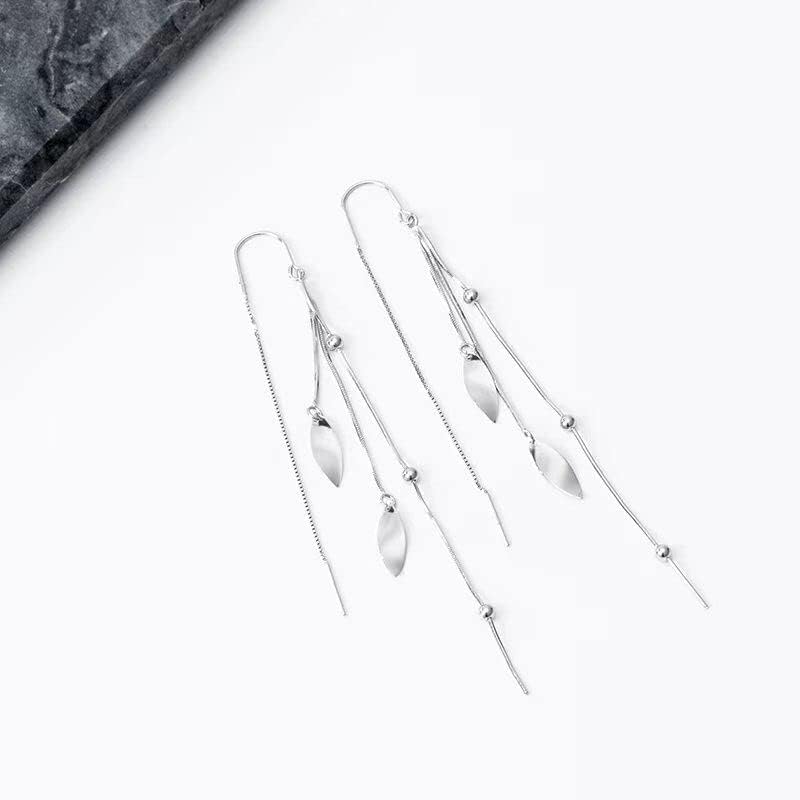 POPLYKE 925 Sterling Silver Threader Earrings for Women Sterling Silver Through Long Chains Earrings Jewelry Gifts for Women - Image 2