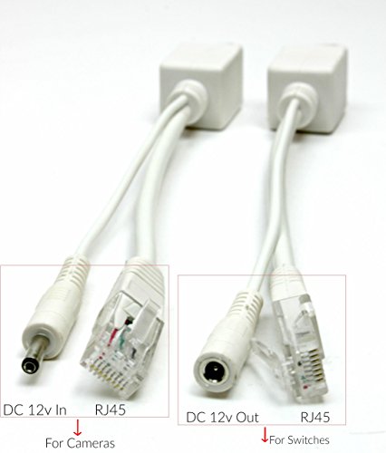Inyector y divisor pasivo PoE Texas POE-IO-135 con conector DC de 1,35 mm x 3,5 mm y Ethernet 10/100 vía RJ45 miniatura 5