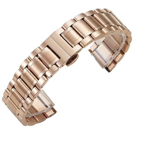 Bracelet de montre en métal massif haut de gamme avec boucle pliante premium
