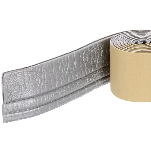 QUARKZMAN Recorte de Moldura de Espuma Autoadhesiva, 4 pulgadas x 7.54 pies Bordes de Papel Pintado Flexibles 3D Líneas de Borde de Pared de Espuma para Decoración del Hogar, Gris