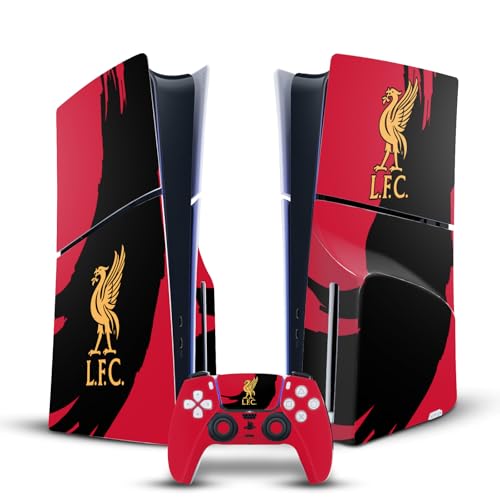 Head Case Designs Officially Licensed Liverpool Football Club Sweep Stroke Art Vinyl Sticker Gaming Skin Decal Compatible With Sony PlayStation 5 PS5 Slim Disc Edition Console & DualSense Controller