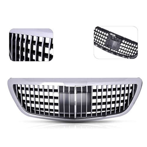 KARPAL Front Grille Chrome Compatible with 2013-2020 Mercedes S class W222 S400 S550, Grill Maybach Style