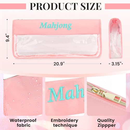 Bolsa para Fichas de Mahjong Americana con Cierre Rosa miniatura 2