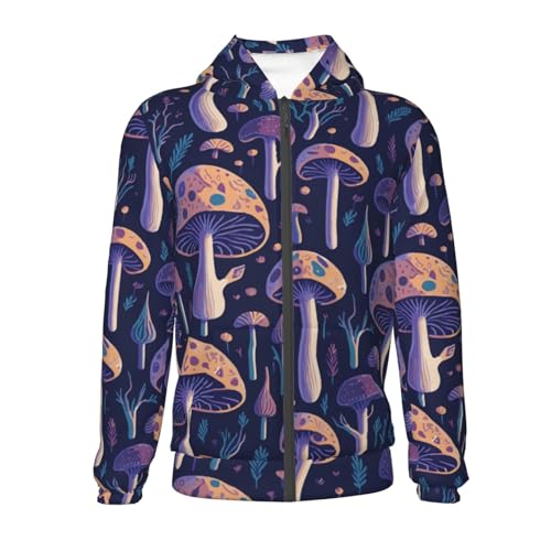 Floral Hippie Mushrooms Kid Hoodies Boys Zip Up Sweatshirts Girls Pullover with Pocket2