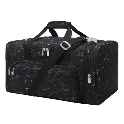 20 inch Sports Duffel Bag - for Travel Gym - Black Marble Black Marble 20 inch