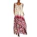 Produktbild LILICAT_kleider Damen Retro Rockabilly Kleid Ärmellos Lose Maxikleider Fließende Longbluse Casual Leicht Sommerkleid Lässige Kleidung Abendkleid Frauenkleid Strand Swing Kleid, Rot, 2XL