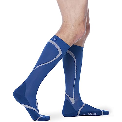 Sigvaris 412CLM50 20-30mmHg Knee High Compression Sock, Large And Medium, Blue