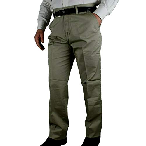 Pantaloni Uomo Classici Eleganti a Vita Alta Gamba Larga 46