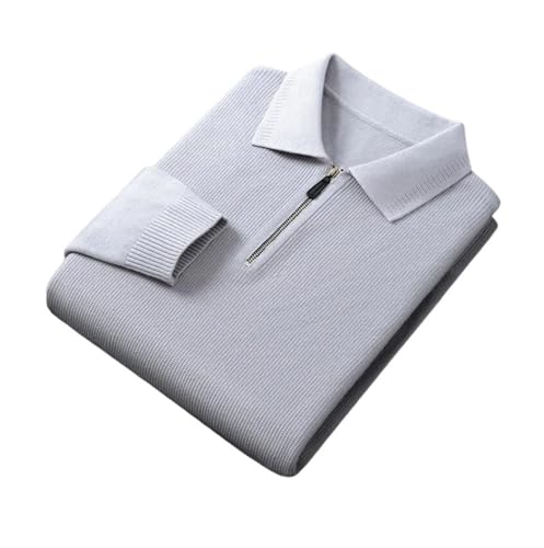 Mens Quarter Zip Business Sweater Long Sleeve Warm Ribbed Knit Pullover Lightweight Sweater