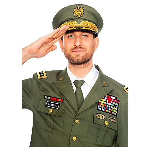 Maskworld Casquette générale avec emblème typique et épis de maïs - Un Accessoire Parfait pour Les fêtes à thème, Carnaval & Halloween - Uniforme de déguisement - Chapeau Taille 60