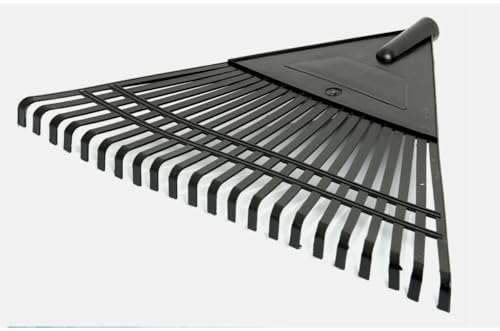 pokm toolsmarket - XXL Rechen 48 cm – Kunststoff Laubrechen 20 Zinken Gartenrechen für Stiel Ø 27mm, extra groß, ideal für Laub & Rasen