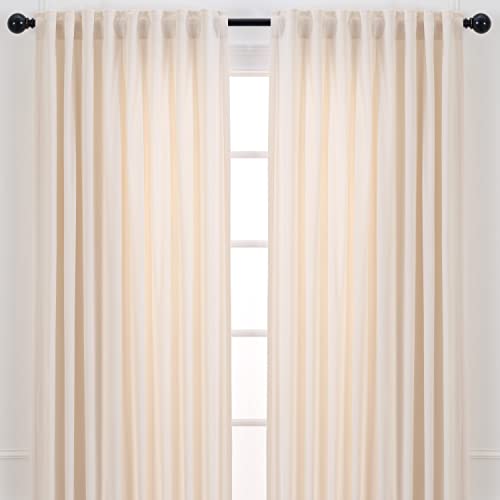 Chanasya Solid Velvet Curtains - Classy And Solid Drapes For Living Room Or Bedroom - 52" X 108" - Off White, 2 Panels #TOP3