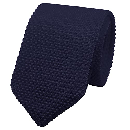 Image of Mantieqingway Pointed Knit Ties for Men Pure Color 2.76'' Skinny Neck Tie Formal Business Knitted Tie for Daily Wedding Party
