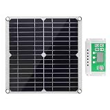 Fesjoy 20 Watt HighEfficiency Monocrystalline Solar Panel Kit with PWM Charge Controller for RV Boats OffGrid System (100A Controller)