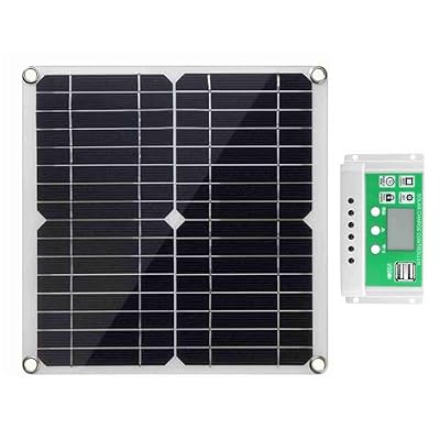 Fesjoy 20 Watt HighEfficiency Monocrystalline Solar Panel Kit with PWM Charge Controller for RV Boats OffGrid System (100A Controller)