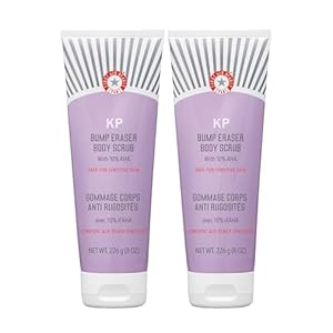 First Aid Beauty – KP Bump Eraser Body Scrub with 10% AHA, Keratosis Pilaris Skin Exfoliater with Glycolic and Lactic acids, Helps Reduce Chicken Skin Bumps, Safe for Sensitive Skin, 8 oz, 2ct