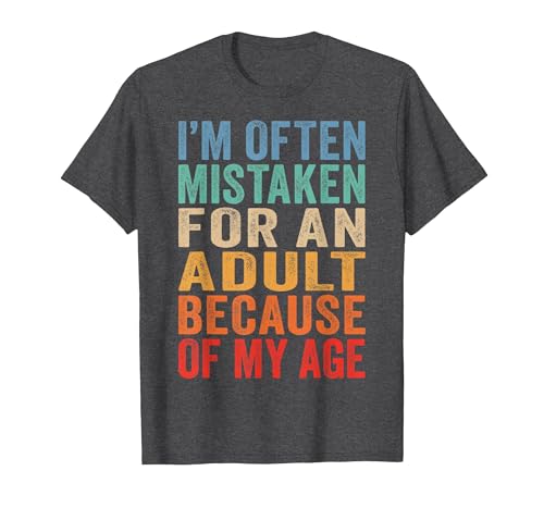 Image of I'm Often Mistaken for an Adult Because of My Age - Funny T-Shirt, Men, Dark Heather Grey, 5X-Large