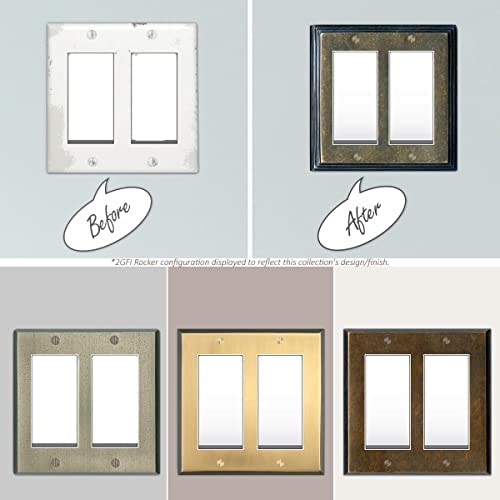 Placas de interruptor de latón antiguo que ocultan imperfecciones en paredes pintadas 6