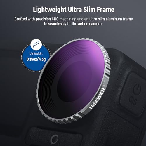 Image of NEEWER ND Filter Set Compatible with DJI Osmo Action 4 /Action 5 Pro (4 Pack), Screw On ND8 + ND16 + ND32 + ND64 Filter Kit Action Camera Accessories Multicoated HD Optical Glass, FL-B04