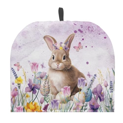 Image of Easter Day Decor Tea Cozy for Teapot, Watercolor Floral Rabbit Print Kitchen Accessory Tea Pot Cosy Thermal Kettle Cover Breakfast Warmer for Home Kitchen Decoration