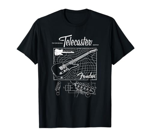 22FEND00046A-001 Fender The Original Telecaster Guitar Schematic Poster Maglietta