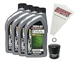 Cyclemax Full Synthetic 10W-40 Oil Change Kit compatible with 2006-2023 Kawasaki Vulcan 900