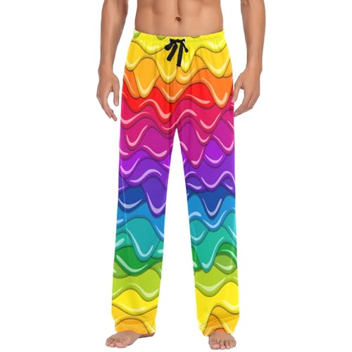 Rainbow Glaze Mens Pajama Pants Mens Pj Pants Comfy Cotton Pj Long Pant for Men with Pockets Size S-XXL2