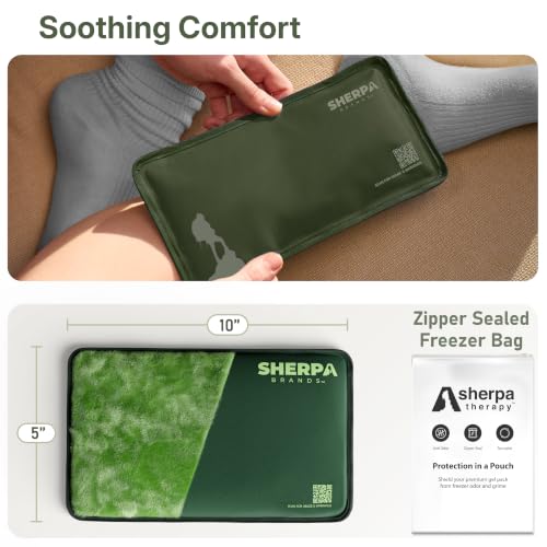 Image of Small Flexible Gel Ice Packs for Injuries Reusable - Soft Hot and Cold Packs for Injuries for Ankle, Hand, Wrist, Head Pain Relief - 5 inch x 10 inch - 2PK - Green
