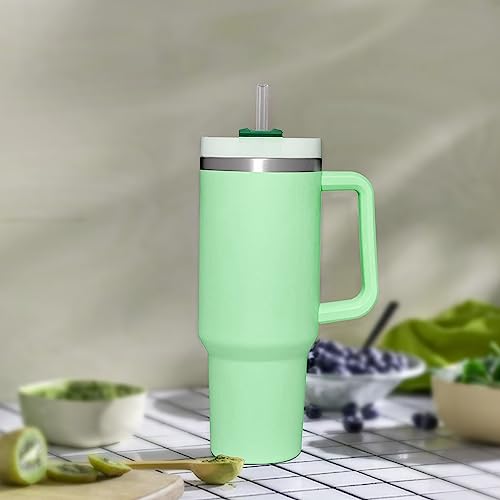 Image of Replacement Straw for Stanley Cup 40 oz 30 oz 64 oz Tumbler, 10 Pack Long Reusable Color Straws with Cleaning Brush, Dishwasher Safe, Plastic Straws for stanley cup accessories Clear