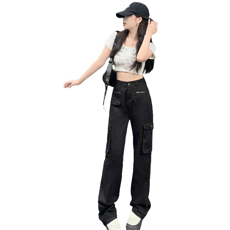 Pantalon cargo femme taille haute pour allonger la silhouette avec multi-poches