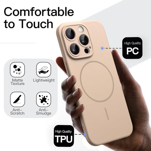 Image of JETech Magnetic Slim Case for iPhone 16 Pro Max, Desert Titanium