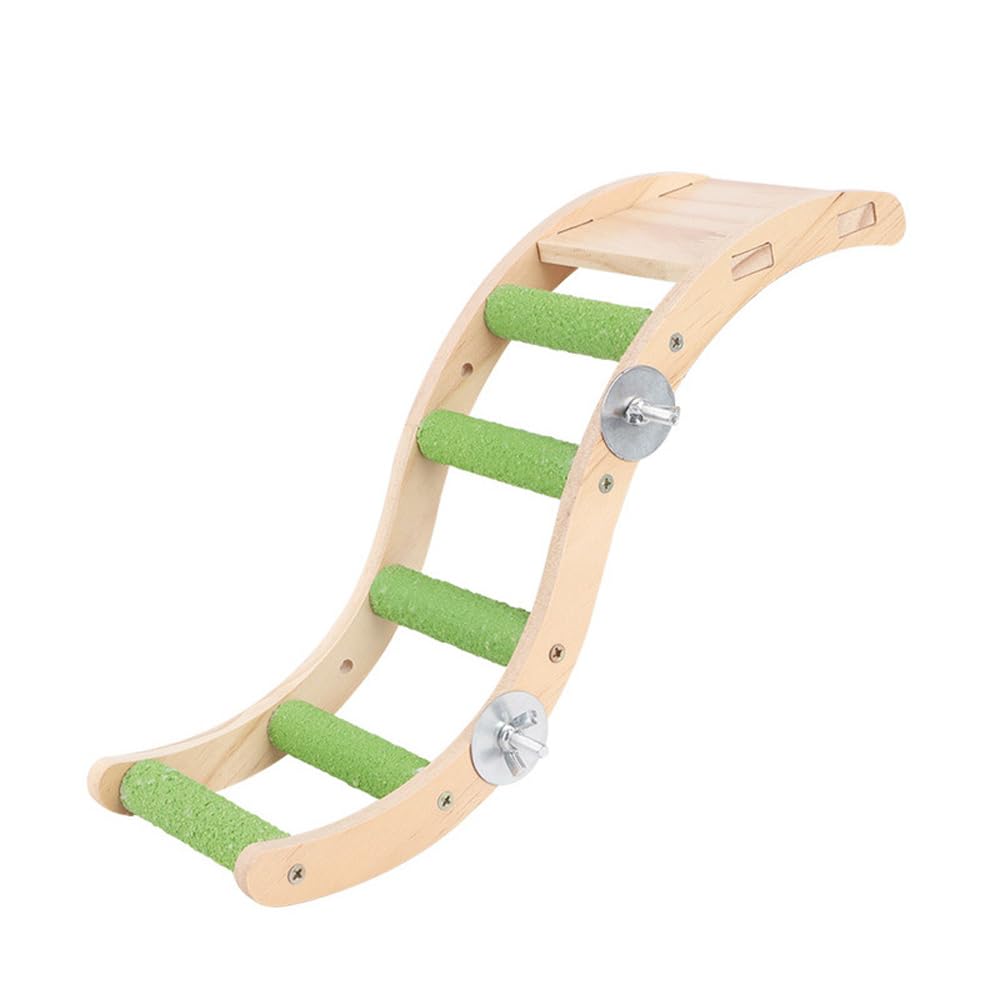 Escalera de madera para pájaros, 32 cm, para loros, hámsteres, puente trepador, barra para pájaros, escalera de masticación para loros, pájaros, columpio, rascador, percha para loros, cobayas,