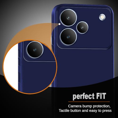 Image of Back Cover for Realme P4 Pro 5G | Full Camera Protection | Premium Liquid Silicon Case | Flexible Bumper Case for Realme P4 Pro 5G (Dark Blue)