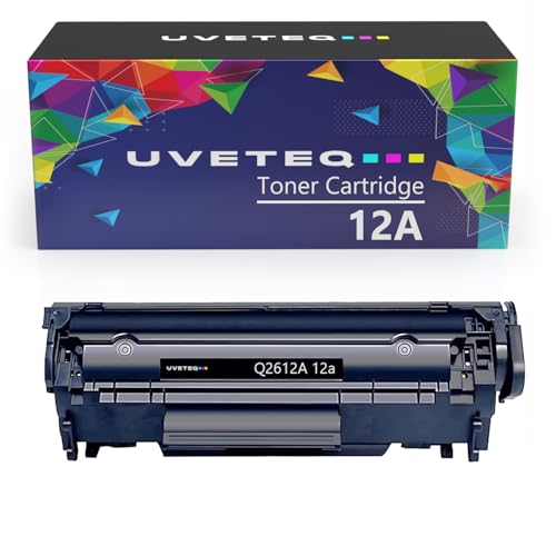 UVETEQ 12A Cartucho de Toner Compatible con HP 12A Q2612a Negro para HP LaserJet 1010 1012 1015 1018 1020 1022 1022N 1022NW 1028 108se 3015 3020 3030 3050 3052 3055 M1005mfp M1319 MFP (1 Unidad)