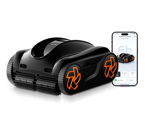 Pool Cleaner K60, 6H Runtime Cordless Robotic Pool Vacuum, Touch Screen, Smart Navigation, Cleans Floor, Walls, Waterline, Ideal for Above & In-Ground Pools, Self-Parking
