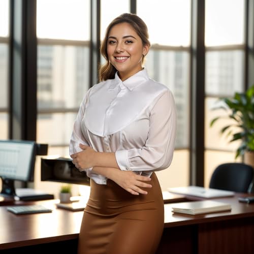 2 Pieces Faux Collar Black and White Collared Shirt Women Dickey Collar for Women Detachable Half False Blouse3