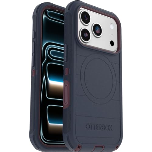 Image of OtterBox iPhone 17 Pro (Only) - Defender Series Case - Indigo Tulip (Blue & Purple) - Snaps on MagSafe - Tough - Rugged & Durable