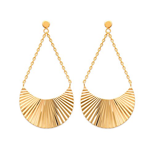 Boucles d'oreilles plaqué or pendantes 36 mm légères et durables