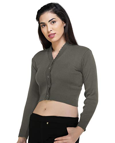 Image of Women Winter Wear V-Neck Full Sleeves Regular Fit Woollen Blouse