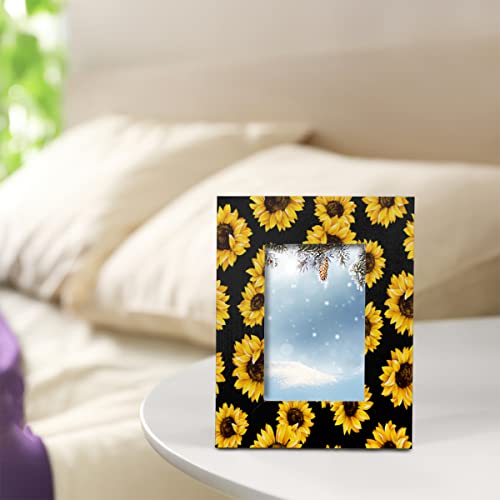 Sunflowers 4X6 Picture Frame Solid Wood Summer Flowers Sunflowers Photo Frames Firm Durable Picture Frames Perfect For 4X6In Photos, For Wall Or Tabletop Display Bedroom Living Room Office Home Decor #TOP5