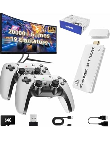 Image of SSR New Retro Game Console, Nostalgia Gaming Stick, Classic Video Games with 4K HDMI, 20,000+ Games and 19 Emulators, Upgraded Dual 2.4G Wireless Controllers 64GB